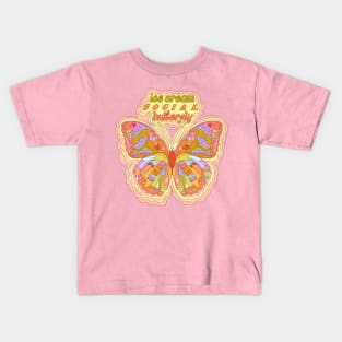 Ice cream social butterfly - 70s butterfly Kids T-Shirt